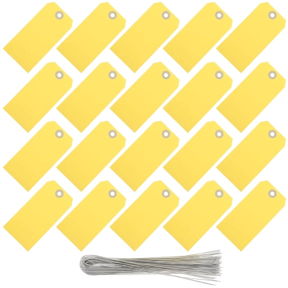 BESTYASH 100Pcs Wired Shelf Rack Labels Manila with Yellow Tags for Efficient Parts and Inventory Labeling