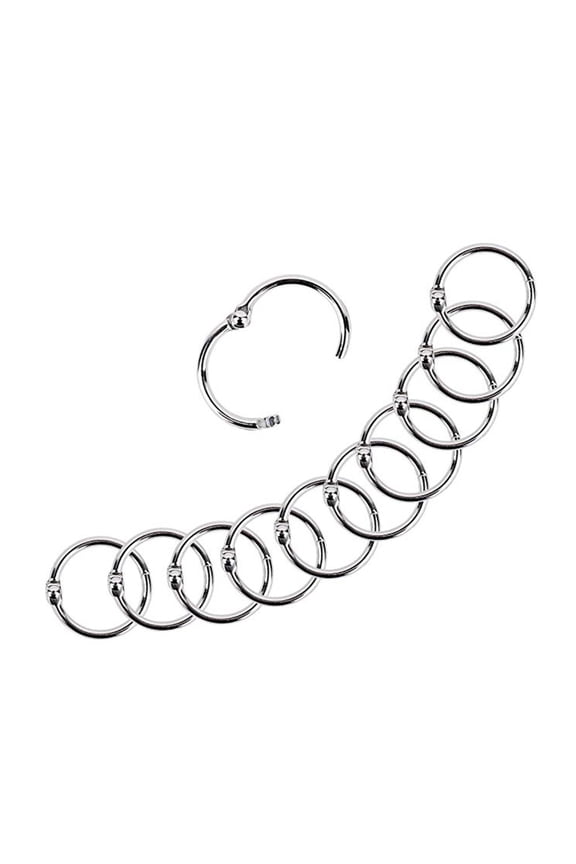 100Pcs Multi Purpose Metal Snap Rings Plated Silver Loose Leaf Rings for DIY Scrapbooking Memo Filing