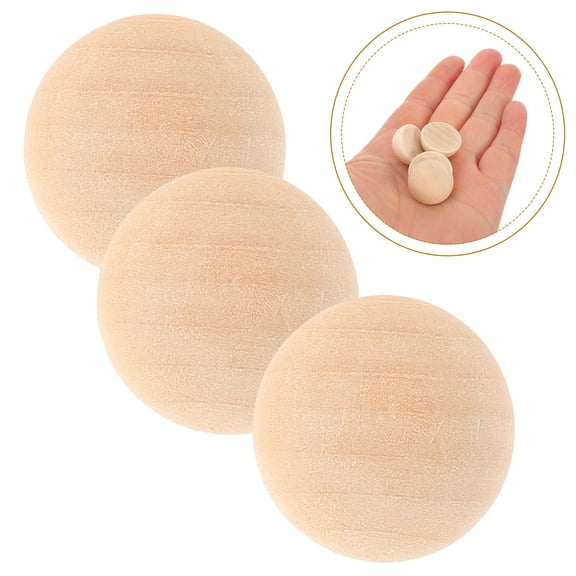 BESTYASH 100Pcs Natural Beige Half Wood Beads for Crafts Durable DIY Hemisphere Charms