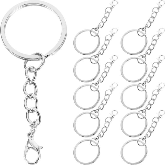 BESTYASH 100Pcs Outdoor Keychain Clasp Plated Silver Metal Key Clip with Smooth Surface and Durability