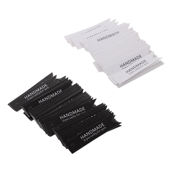 BESTYASH 100Pcs Paper Tags for Hanging Party Favors Black Handmade DIY