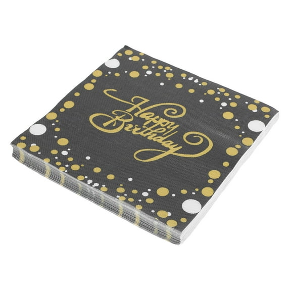 BESTYASH 100Pcs Party Napkin Black Birthday Table Decoration Practical Decorative Tissue