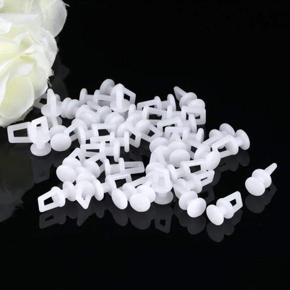 BESTYASH 100Pcs Plastic Curtain Rail Track Rollers White Durable Wheels for Window and Door Curtains