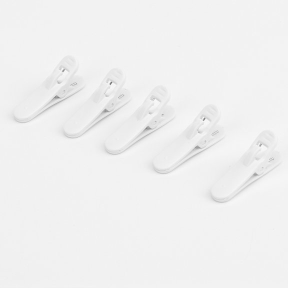 BESTYASH 100Pcs Practical White Alligator Clamp Earphone Cable Clip for Clothing Attachment