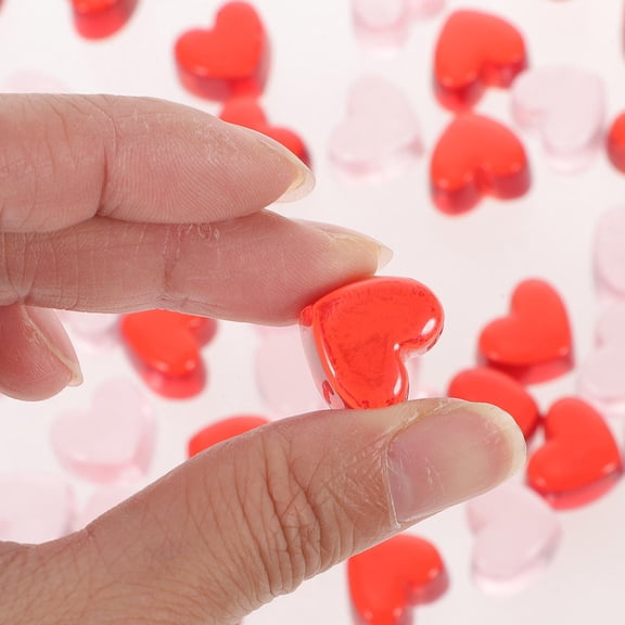 BESTYASH 100Pcs Assorted Color Resin Heart Charms Vase Fillers for DIY Table Decorations