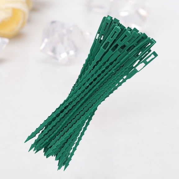 BESTYASH 100Pcs Reusable Plastic Cable Tie Plant Fixing Buckle Green Adjustable Garden Strap