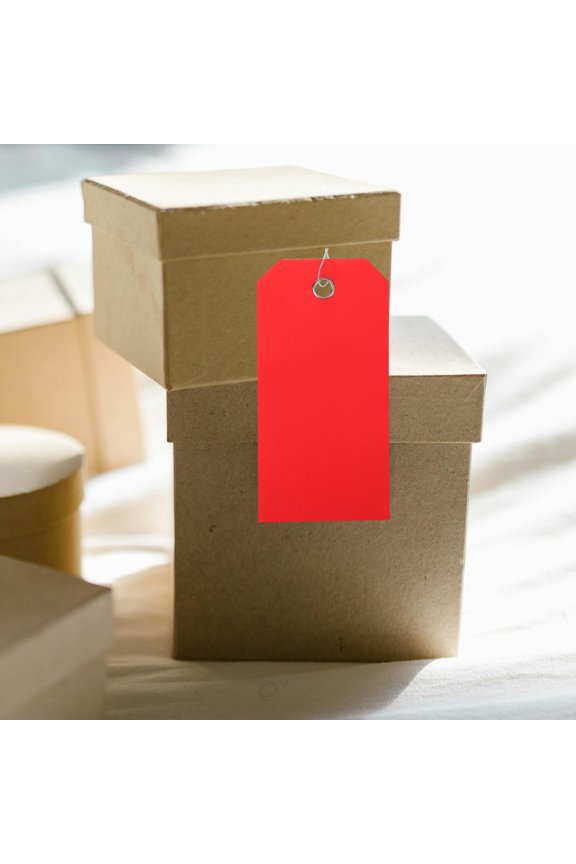 100Pcs Reusable Red Shipping Tags with Wire for Bag Backpack and Suitcase Labeling