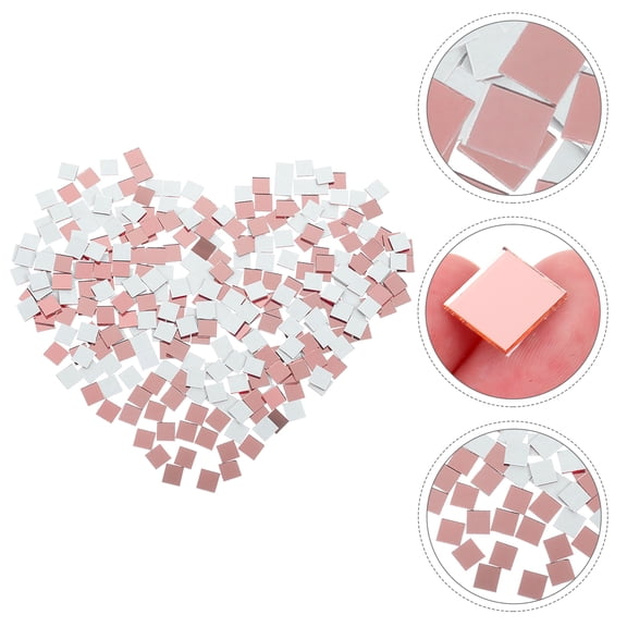 BESTYASH 100 Pieces Rose Mirror Tiles, Self-Adhesive Decorative Wall Tiles, Easy to Install, Stylish Home Decor