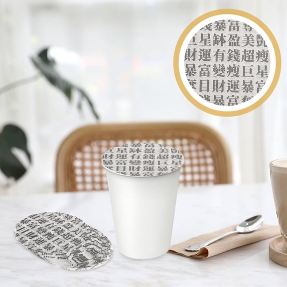 BESTYASH 100Pcs Round Shape Coffee Cup Paper Sealing Films Spill Proof Leakproof Pads