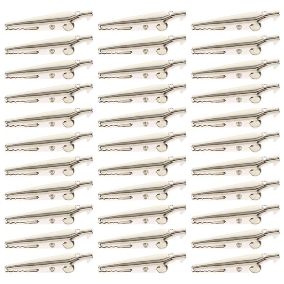 BESTYASH 100Pcs Silver Iron Clips Durable Metal Clamp for Electrical Work and DIY Soldering Use