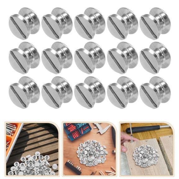 BESTYASH 100Pcs Small Rivets Plated Silver Metal Screw Rivet Set for Versatile Binding in Books Albums and Craft Projects