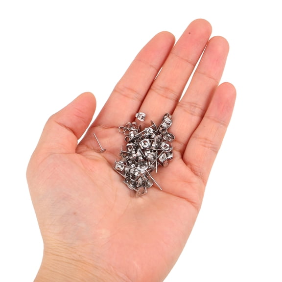 BESTYASH 100 Pcs Stainless Steel Earring Posts for Jewelry Making, Flat Back, , , Plated Craft Supplies