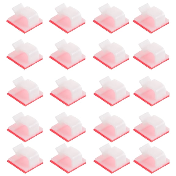 BESTYASH 100Pcs White Adhesive Cable Clips Wire Tidy Flat Clips for Home Cord Management