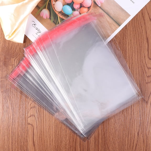 BESTYASH 100Pcs Clear Adhesive Cello Bags Multipurpose Storage Bags for Documents