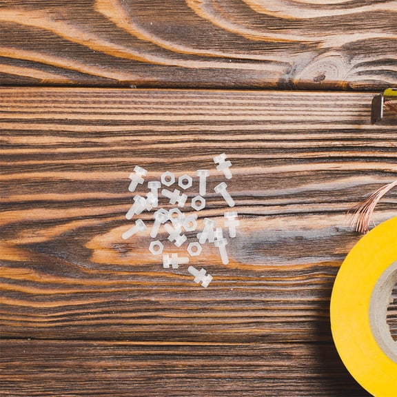 BESTYASH 100Pcs Transparent Code Fasteners with ThreeSided Acrylic Screws for Secure Connections in Home Renovation