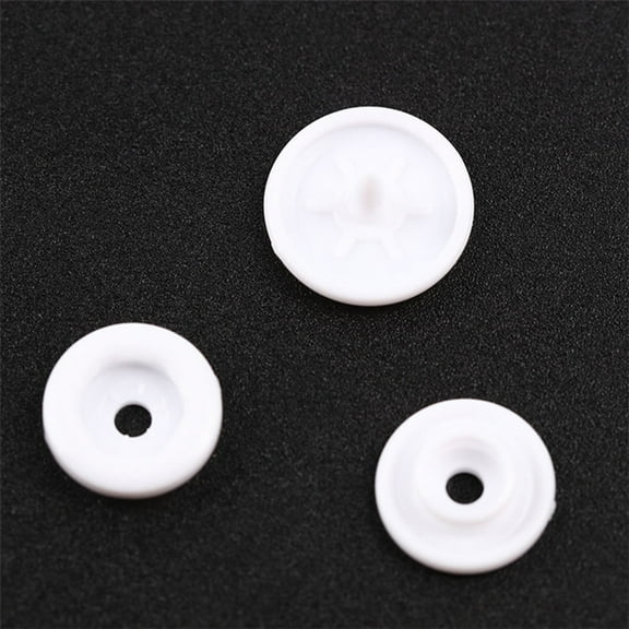 BESTYASH 100Sets White Plastic Snap Fasteners for Sewing Practical Clothing Accessories