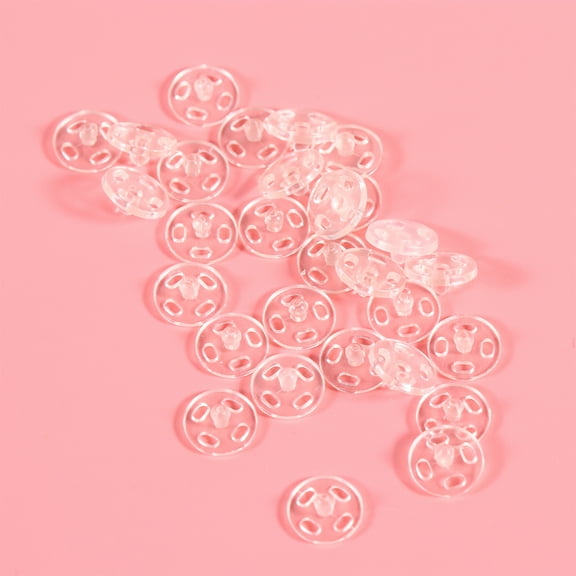 BESTYASH 100pcs Clear Snap Fasteners for Sewing Crafts Projects, Plastic Buttons for Crafters and Hobbyists