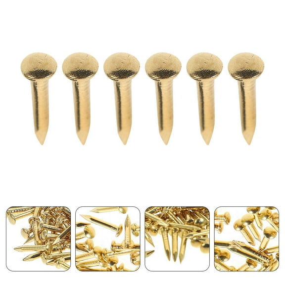 BESTYASH 100pcs Copper Fixing Nails Golden for Fixing Furniture and Home Repair