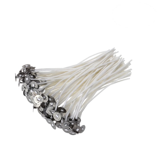 BESTYASH 100pcs Cotton Wicks For Candles Lead Free White Cinnamon Making