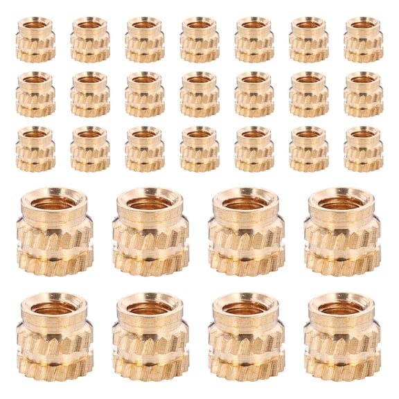 BESTYASH 100pcs Golden Copper Heat Set Knurled Thread Inserts for 3D Printer Durable and Elegant Design M3