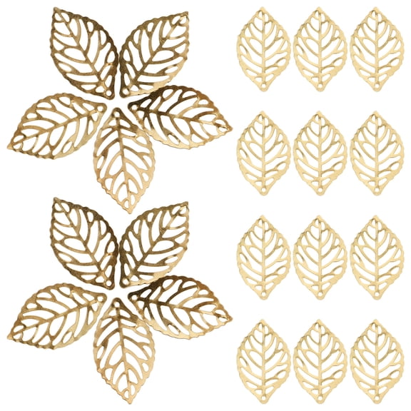 BESTYASH 100pcs Golden Leaves Crafts for DIY Projects and Jewelry Making for Craft Enthusiasts with Wood Material