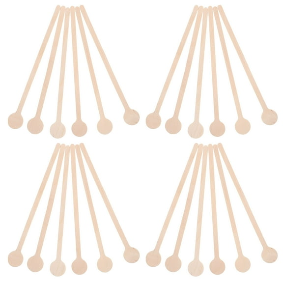 BESTYASH 100pcs Wooden Round Ends Coffee Stirring Sticks for Beverages in Cafe