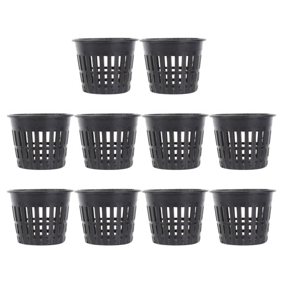 BESTYASH 10PCS Hydroponic Container Succulent Pot Black Recycled Plastic Planting Basin Outdoor Use