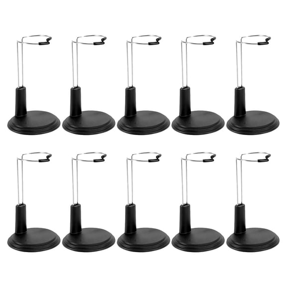 BESTYASH 10Pcs Adjustable Figure Holder Black Stand for Display Action Figures Puppets and Collectibles