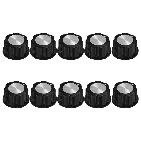 BESTYASH 10Pcs Amplifier Knobs Replacement Black Aluminum For Electric Guitar And Bass Easy Installation