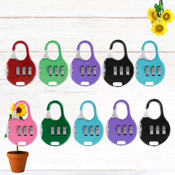 BESTYASH 10-Pack Assorted Color Resettable Combination Locks Compact Anti-Theft Password Padlocks for Luggage Gym Locker