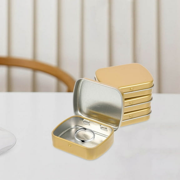 BESTYASH 10Pcs Assorted Color Metal Small Box for Storage Rectangular Hinged Design Dust Protection