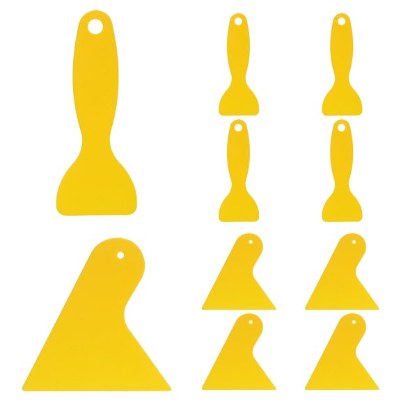 BESTYASH 10Pcs Auto Film Triangle Scraper Plastic Car Sticker Mounting Tool with Long Handle
