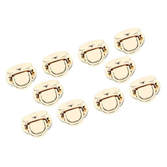 BESTYASH 10Pcs Bag Decorative Push Locks Golden Metal Hardware for Secure and Stylish Handbags