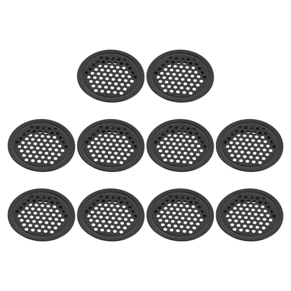 BESTYASH 10Pcs Black Stainless Steel Mesh Hole Louver Vents for Bathroom and Kitchen Cabinet Accessories