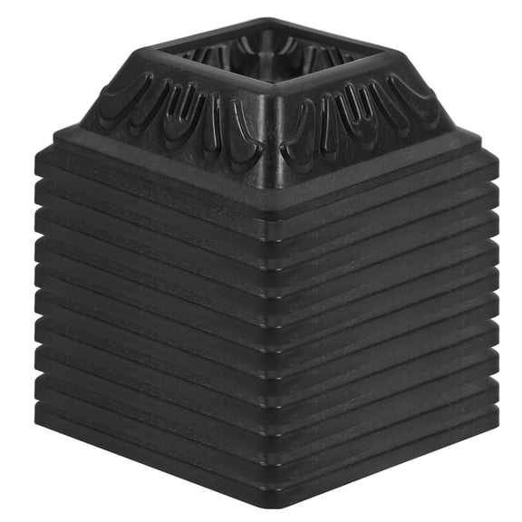 BESTYASH 10Pcs Black Vinyl Post Skirt Reusable Deck Post Base Cover Porch Column Wrap
