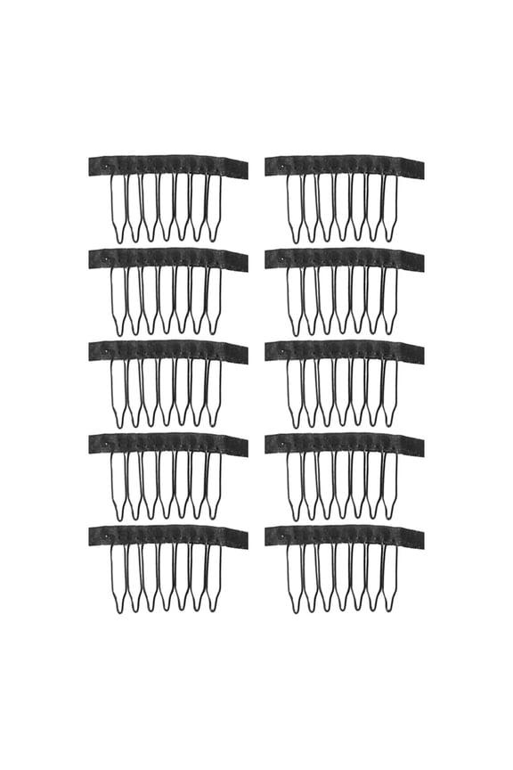 10Pcs Black Wig Clip for Caps Steel Tooth Comb Clip for Application