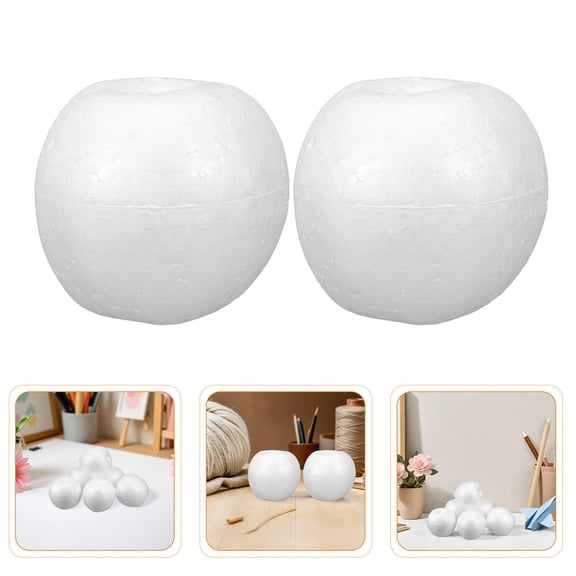 BESTYASH 10Pcs Blank White Foam Apple Models for Creative DIY Paint Projects and Party Decor
