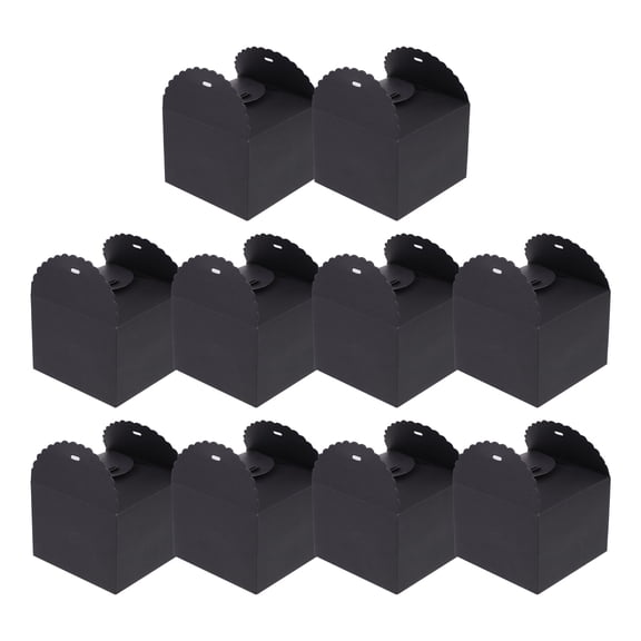 BESTYASH 10Pcs Cake Wrapping Boxes Black Cupcake-Carriers Delicate Box