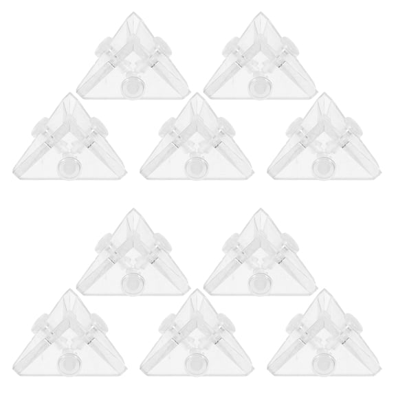 BESTYASH 10Pcs Clear Acrylic Corner Brackets Small Angle Braces for Home Case Stability