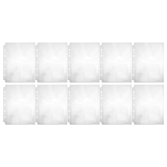 BESTYASH 10Pcs Clear Plastic Photo Sleeves with 4 Pockets for Photo Album Refill Pages and Postcards