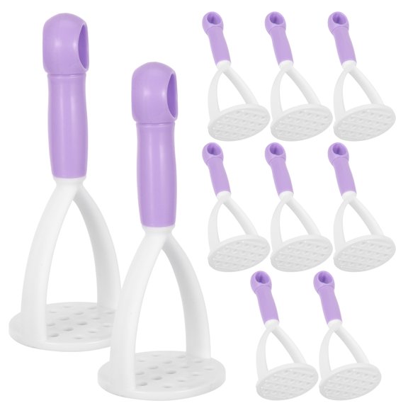 BESTYASH Compact Potato Masher Smooth Manual Press Ergonomic Violet 10Pcs