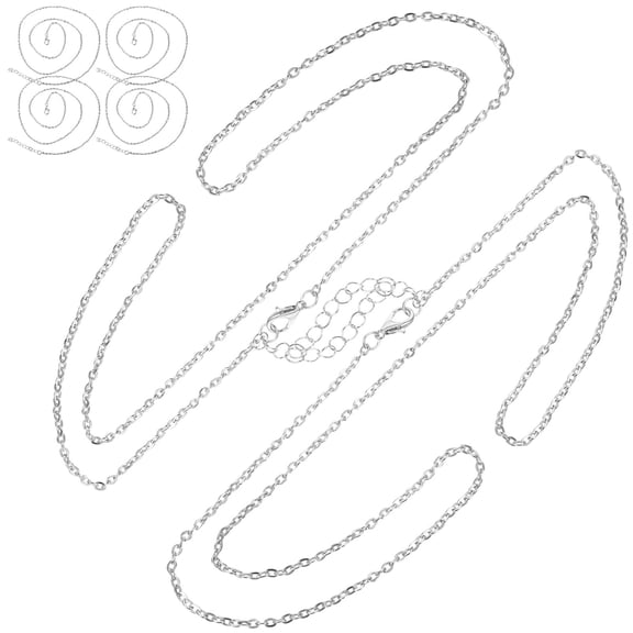 BESTYASH 10Pcs DIY Chain Necklace Metal Jewelry Chain for Pendant Making with Clasp Silver