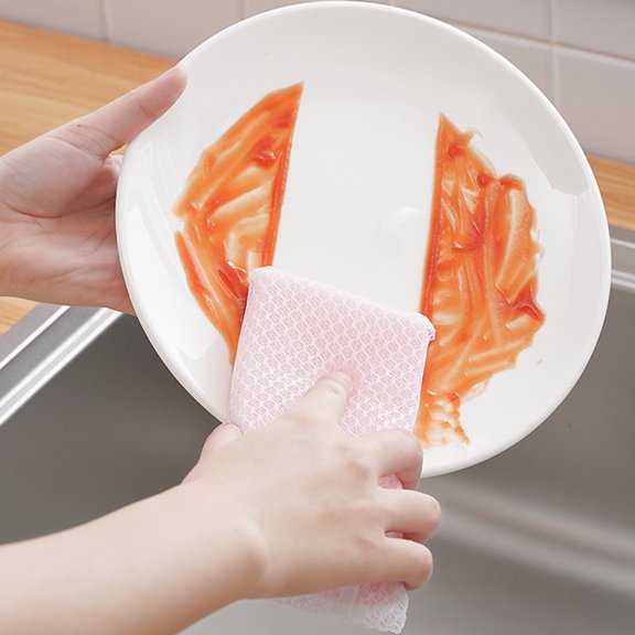 BESTYASH 10Pcs Dishwashing Cloth Scouring Rag Highly Absorbent Soft Sponge for Kitchen