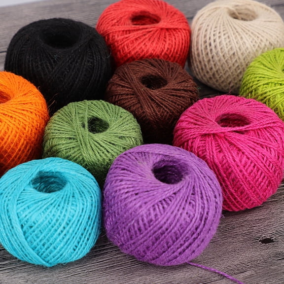 BESTYASH 10Pcs Durable Jute Twine Assorted Colors for Decorative Crafts and Wedding Projects