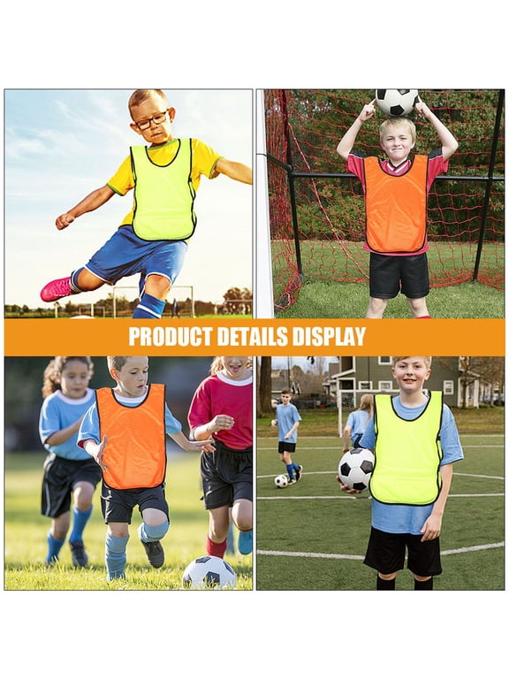 10Pcs Soccer Training Vests Assorted Colors Breathable Polyester Pinnies for Sports
