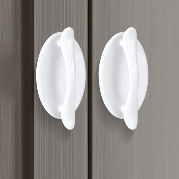 BESTYASH 10Pcs Durable Solid Color Drawer Pulls White Plastic Cabinet Knobs for Kitchen and Door