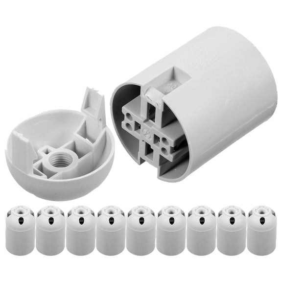 BESTYASH 10Pcs E27 Lamp Socket Replacement White Plastic Light Bulb Holder for DIY Lamp Repair