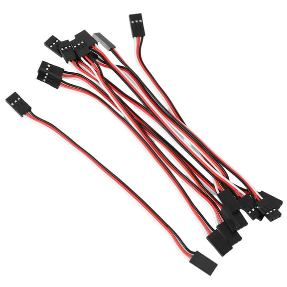 BESTYASH 10Pcs Extension Wire Female to Female 3 Pin Connector Durable Hard Plastic Multi