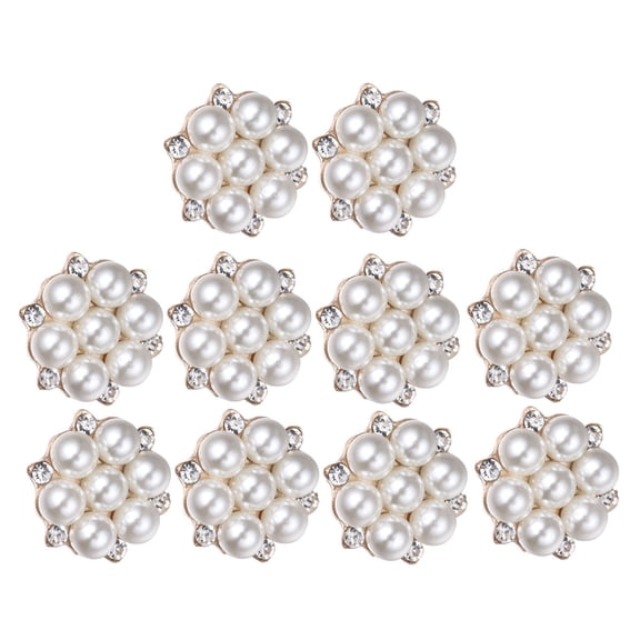 BESTYASH 10Pcs Golden Alloy Flower Snaps Rhinestone Jewelry Accessory for DIY Craft and Elegant Decoration