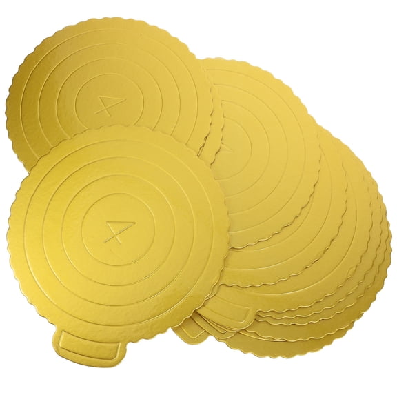 BESTYASH 10Pcs Golden Cake Boards Party Dessert Display Trays Elegant Snack Serving Plates